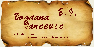 Bogdana Vančević vizit kartica